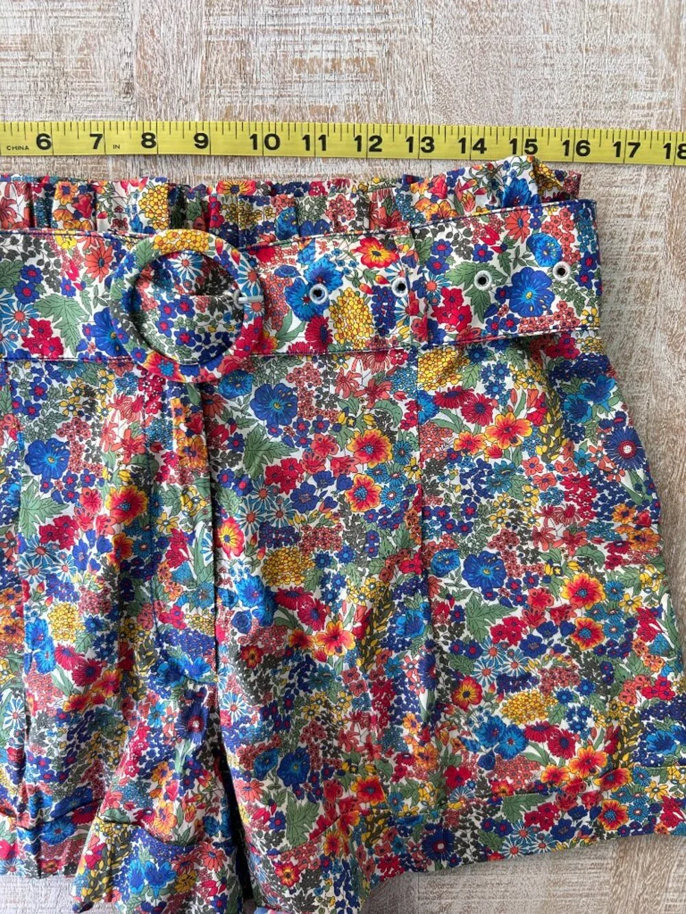 J Crew Liberty High-Waisted Floral Belted Women’s Shorts - Multicolor Size 4